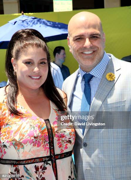Producer Michelle Raimo Kouyate and director Tony Leondis attend the premiere of Columbia Pictures and Sony Pictures Animation's "The Emoji Movie" at...
