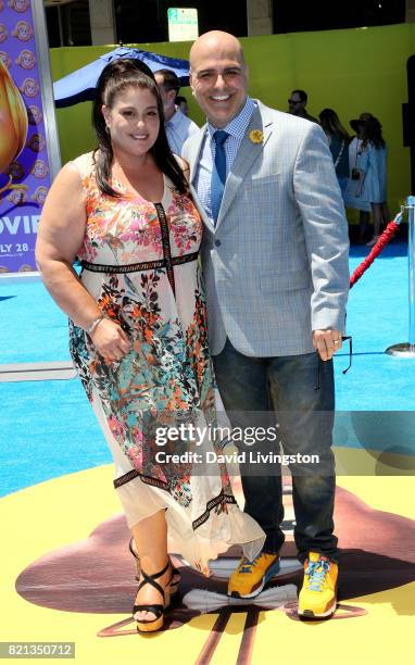 Producer Michelle Raimo Kouyate and director Tony Leondis attend the premiere of Columbia Pictures and Sony Pictures Animation's "The Emoji Movie" at...