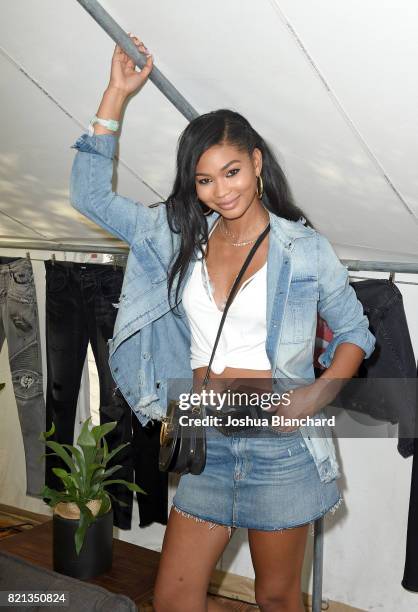 Model Chanel Iman attends the Hudson Jeans FYF Fest Style Lounge at Exposition Park on July 23, 2017 in Los Angeles, California.