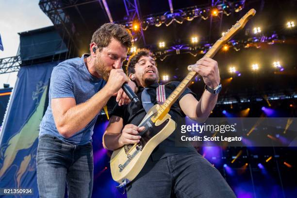 Brett Eldredge performs during day 3 of Faster Horses Festival at Michigan International Speedway on July 23, 2017 in Brooklyn, Michigan.