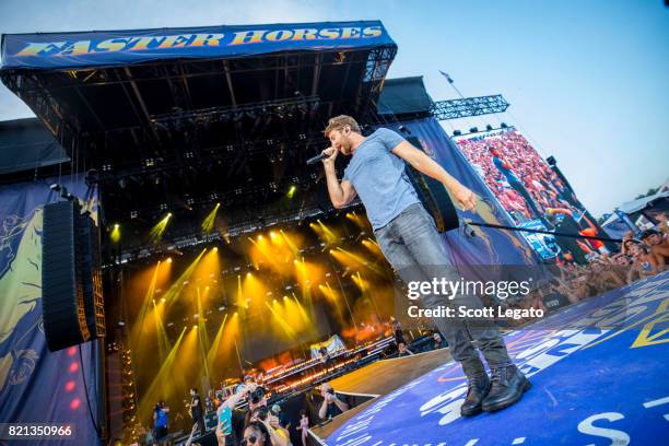 Brett Eldredge performs during day 3 of Faster Horses Festival at Michigan International Speedway on July 23, 2017 in Brooklyn, Michigan.