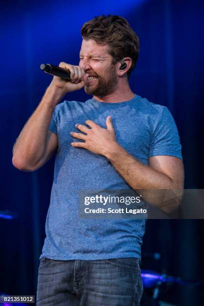 Brett Eldredge performs during day 3 of Faster Horses Festival at Michigan International Speedway on July 23, 2017 in Brooklyn, Michigan.