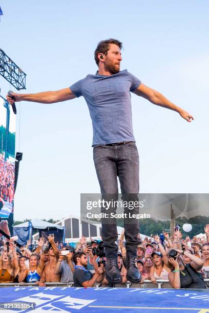 Brett Eldredge performs during day 3 of Faster Horses Festival at Michigan International Speedway on July 23, 2017 in Brooklyn, Michigan.