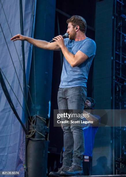 Brett Eldredge performs during day 3 of Faster Horses Festival at Michigan International Speedway on July 23, 2017 in Brooklyn, Michigan.