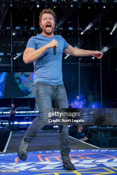 Brett Eldredge performs during day 3 of Faster Horses Festival at Michigan International Speedway on July 23, 2017 in Brooklyn, Michigan.