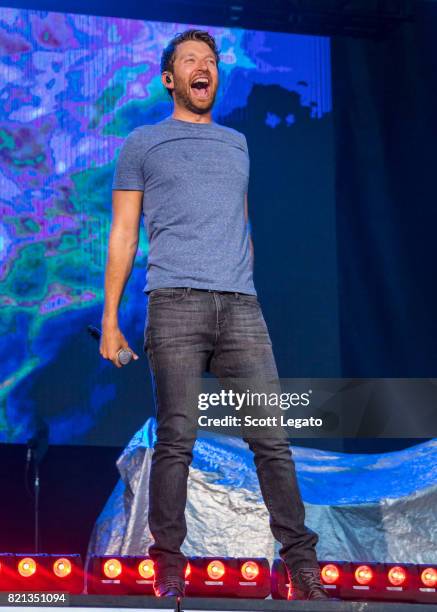 Brett Eldredge performs during day 3 of Faster Horses Festival at Michigan International Speedway on July 23, 2017 in Brooklyn, Michigan.