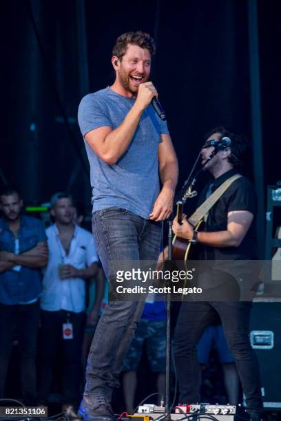 Brett Eldredge performs during day 3 of Faster Horses Festival at Michigan International Speedway on July 23, 2017 in Brooklyn, Michigan.