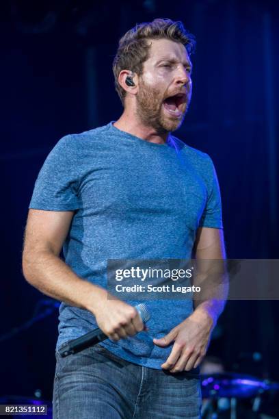 Brett Eldredge performs during day 3 of Faster Horses Festival at Michigan International Speedway on July 23, 2017 in Brooklyn, Michigan.