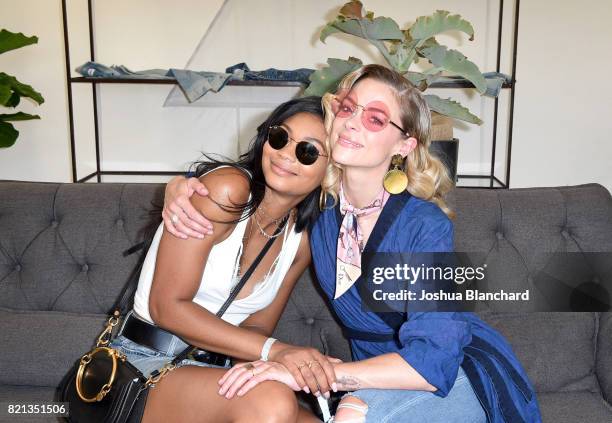 Model Chanel Iman and actress Jaime King attendthe Hudson Jeans FYF Fest Style Lounge at Exposition Park on July 23, 2017 in Los Angeles, California.