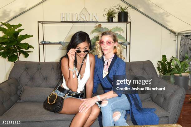 Model Chanel Iman and actress Jaime King attendthe Hudson Jeans FYF Fest Style Lounge at Exposition Park on July 23, 2017 in Los Angeles, California.