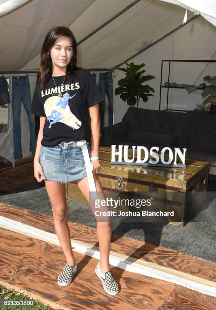 Blogger Amanda Steele attends the Hudson Jeans FYF Fest Style Lounge at Exposition Park on July 23, 2017 in Los Angeles, California.