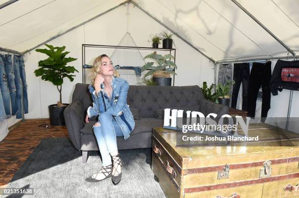 Actress Jaime King attends the Hudson Jeans FYF Fest Style Lounge at Exposition Park on July 23, 2017 in Los Angeles, California.