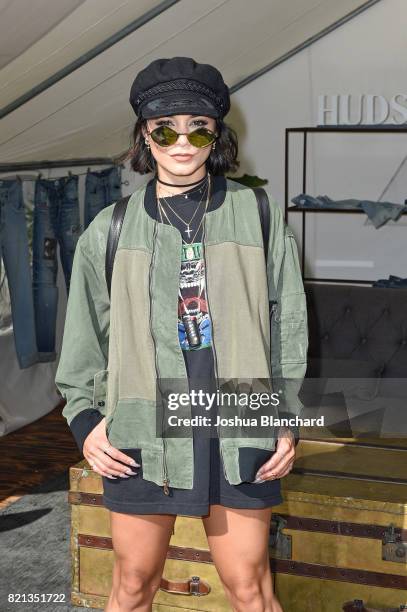 Actress Vanessa Hudgens attends the Hudson Jeans FYF Fest Style Lounge at Exposition Park on July 23, 2017 in Los Angeles, California.