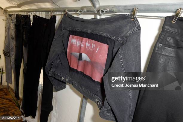 General views of the denim display during the Hudson Jeans FYF Fest Style Lounge at Exposition Park on July 23, 2017 in Los Angeles, California.