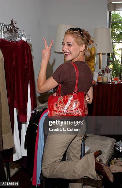 Brittany Murphy enjoying a "day of indulgences" in the Juicy Couture suite at the Chateau Marmont in Hollywood.