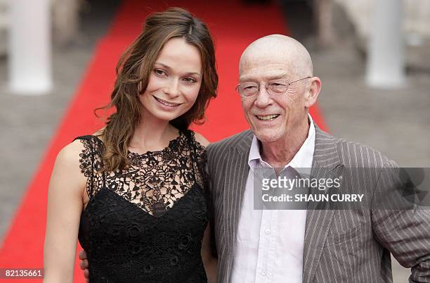 British actress Anna Walton and British actor John Hurt arrive at London's Somerset House for the Peoples Premier of the film Hellboy - Golden Army...