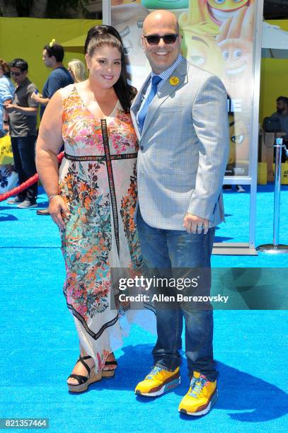 Producer Michelle Raimo Kouyate and director Tony Leondis attends the premiere of Columbia Pictures and Sony Pictures Animation's "The Emoji Movie"...