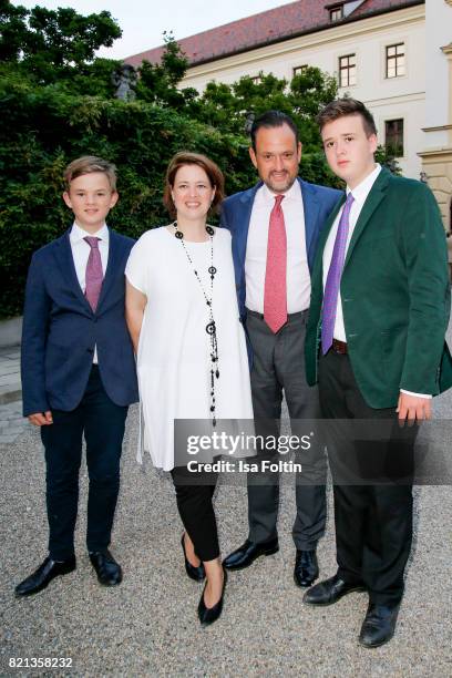 Benedikt von Schoenburg-Glauchau, Irina von Schoenburg-Glauchau with her husband Alexander von Schoenburg-Glauchau and Maximus von...