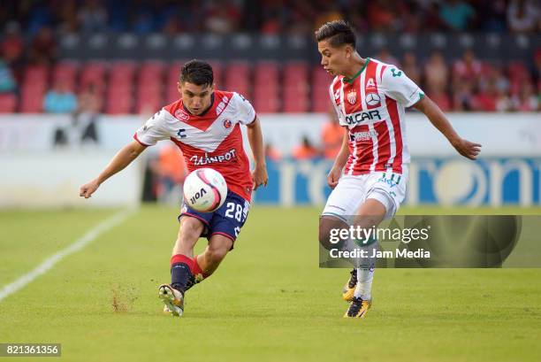 Jesus Paganoni of Veracruz and Dieter Villalpando of Necaxa fight for the ball, during the 1st round match between Veracruz and Necaxa as part of the...