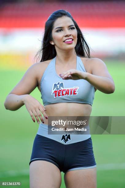 Cheerleader cheers during the 1st round match between Veracruz and Necaxa as part of the Torneo Apertura 2017 Liga MX at Luis 'Pirata' de la Fuente...