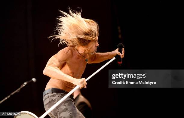 Iggy Pop performs onstage on day 3 of FYF Fest 2017 at Exposition Park on July 23, 2017 in Los Angeles, California.