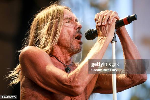 Iggy Pop performs onstage on day 3 of FYF Fest 2017 at Exposition Park on July 23, 2017 in Los Angeles, California.