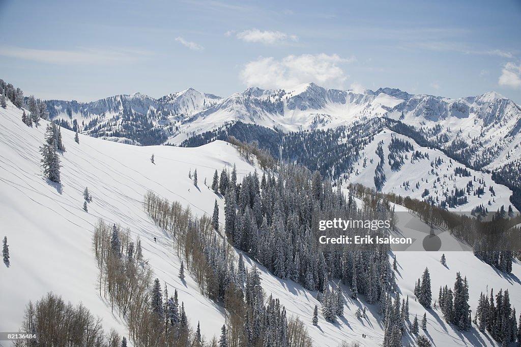 Snow covered mountains, Wasatch Mountains, Utah, United States