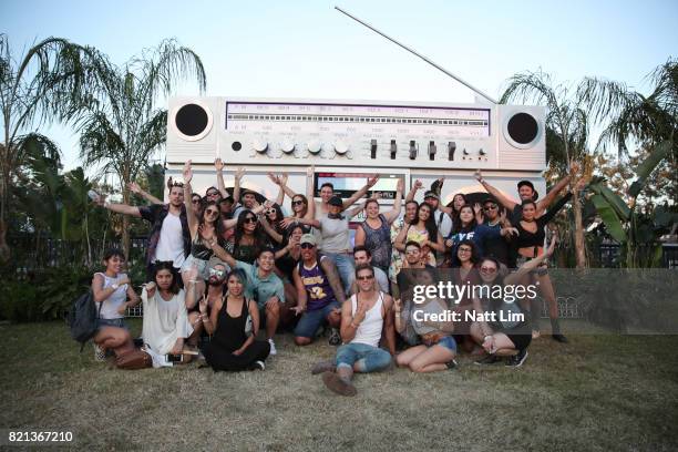 Festivalgoers attend day 3 of FYF 2017 on July 23, 2017 at Exposition Park in Los Angeles, California.