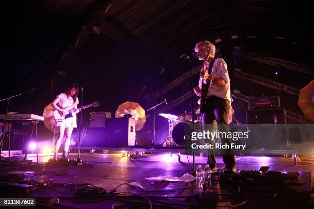 Kazu Makino and Amedeo Pace of Blond Redhead perform onstage on day 3 of FYF Fest 2017 at Exposition Park on July 23, 2017 in Los Angeles, California.