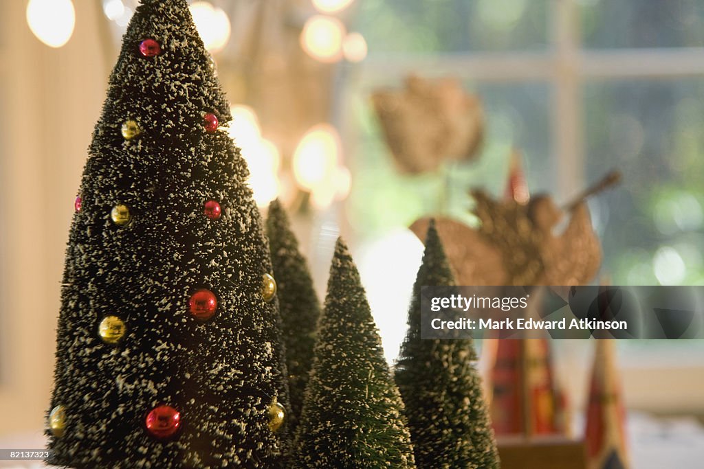 Close up of Christmas decorations