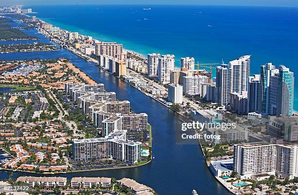 aerial view of hollywood, florida, united states - hollywood stock pictures, royalty-free photos & images