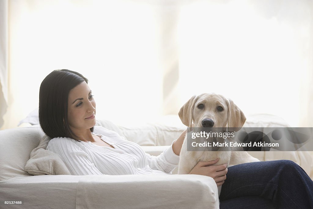 Dog on woman?s lap