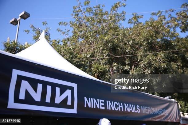 Signage during day 3 of FYF 2017 on July 23, 2017 at Exposition Park in Los Angeles, California.