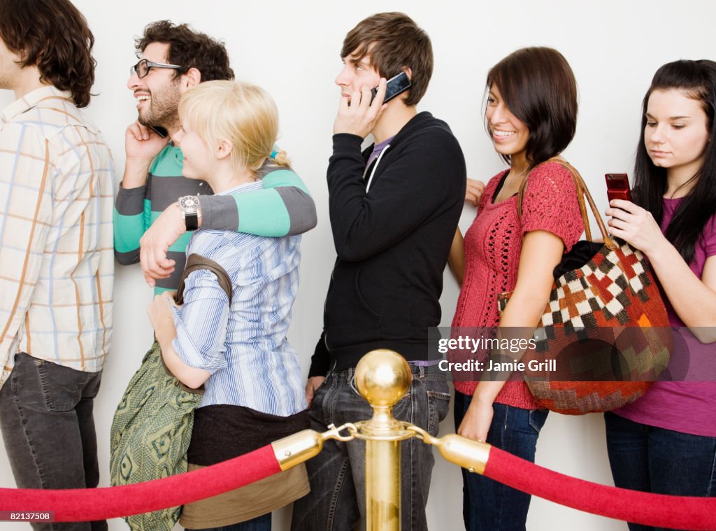 First In The Line Group Of People Waiting In Line High-Res Stock Photo - Getty Images
