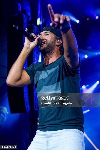 Luke Bryan performs during day 3 of Faster Horses Festival at Michigan International Speedway on July 23, 2017 in Brooklyn, Michigan.