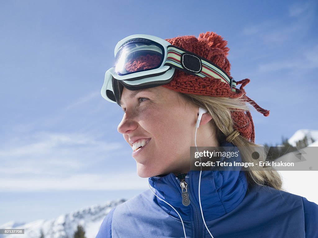 Woman wearing ski gear