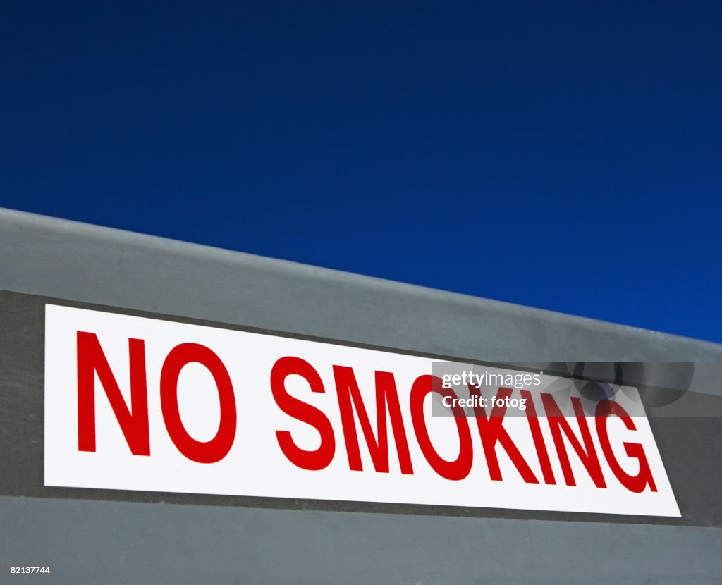 Close up of No Smoking sign