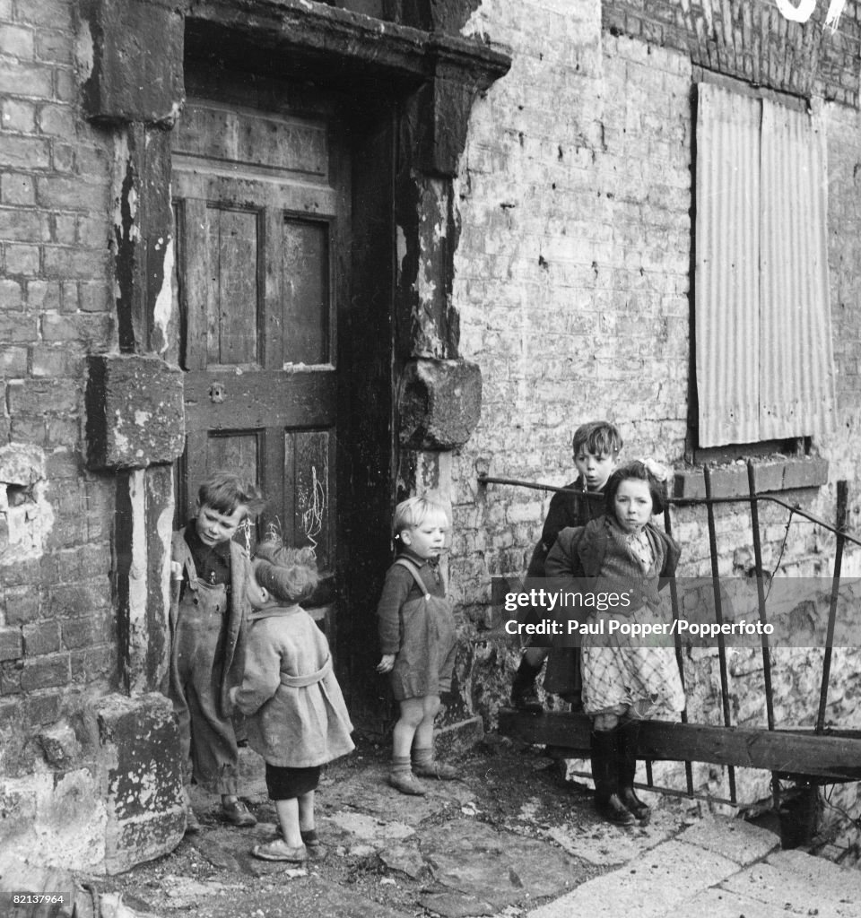 Ireland, Dublin, Circa 1940's, Children in the slums of Cumberland Street, Dublin