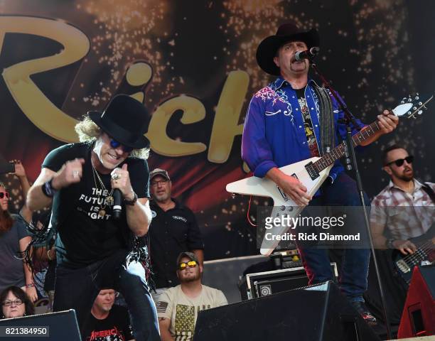 Big Kenny and John Rich of Big and Rich performs during Country Thunder - Day 4 on July 23, 2017 in Twin Lakes, Wisconsin.