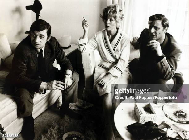 Cinema Personalities, pic: 19th April 1967, Swedish film and stage actress Bibi Andersson, born 1935 pictured with left, J,Doniol-Valcroze and Bruno...