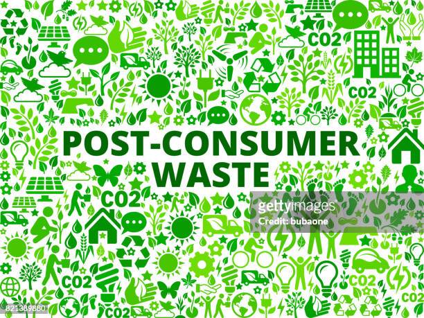 post-consumer abfälle environmental conservation symbol vektormuster - frau sonne business stock-grafiken, -clipart, -cartoons und -symbole