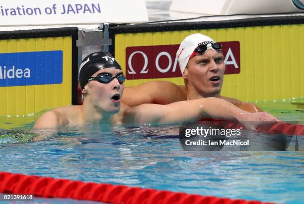 Stephen Milne of Great Britain competes in he Men's 400m Freestyle during day ten of the FINA World Championships at the Duna Arena on July 23, 2017...