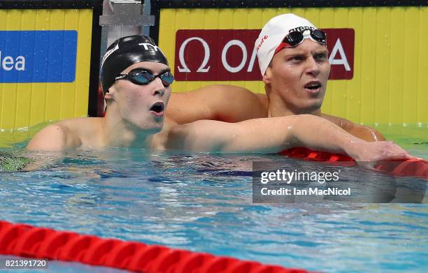 Stephen Milne of Great Britain competes in he Men's 400m Freestyle during day ten of the FINA World Championships at the Duna Arena on July 23, 2017...