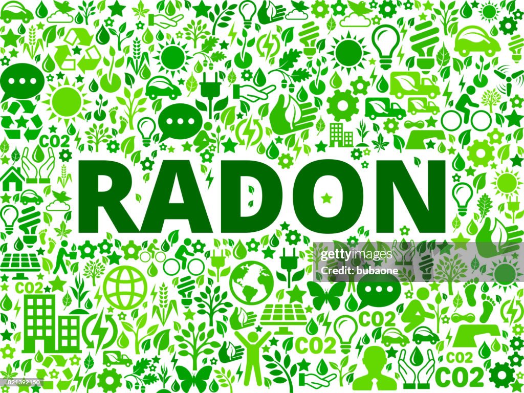 Radon Environmental Conservation Vector Icon Pattern