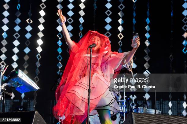 Yukimi Nagano of Little Dragon performs on stage in Exposition Park during Day 3 of FYF 2017 on July 23, 2017 in Los Angeles, California.