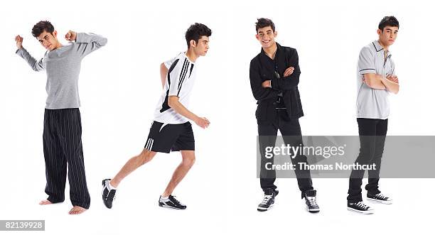 un día en la vida de teen boy - imagen múltiple fotografías e imágenes de stock
