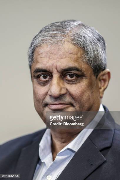 Aditya Puri, managing director of HDFC Bank Ltd., poses for a photograph after a Bloomberg Television interview in Mumbai, India, on Thursday, July...