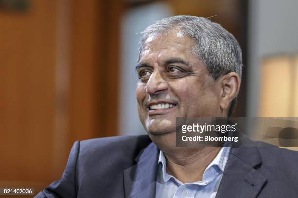 Aditya Puri, managing director of HDFC Bank Ltd., reacts during a Bloomberg Television interview in Mumbai, India, on Thursday, July 20, 2017. India...