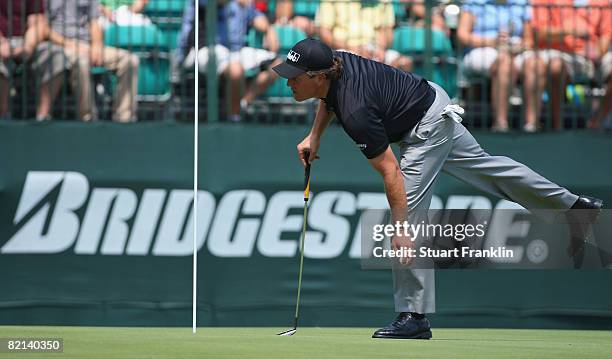 Phil Mickelson of the U.S. During first round of the World Golf Championship Bridgestone Invitational on July 31, 2008 at Firestone Country Club in...