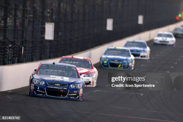 Jamie McMurray Chip Ganassi Racing Chevrolet SS leads a pack of cars down the front stretch during the NASCAR Monster Energy Cup Series Brantley...